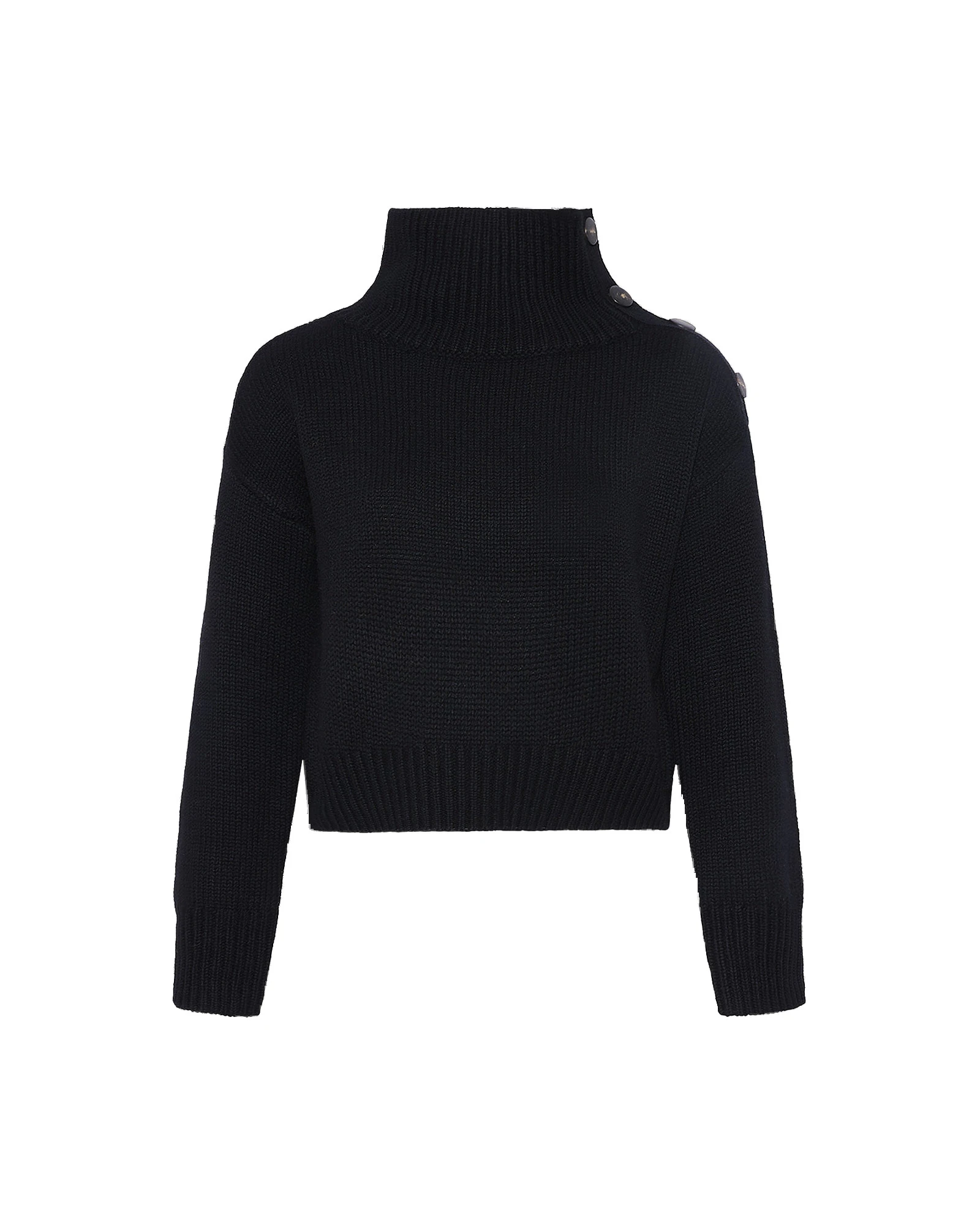 Yves Salomon Short Oversized Knitted Sweater in Black Yves Salomon Short Oversized Knitted Sweater in Black | Women | Luxury Shoes