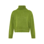 Yves Salomon Short Oversized Knitted Sweater in Green | Women | Luxury Shoes 