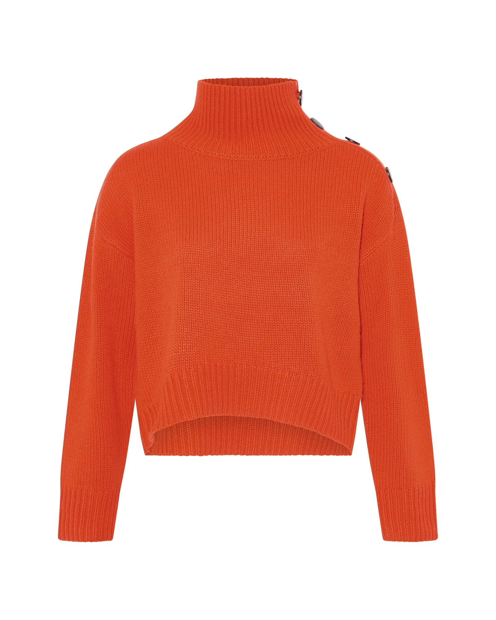 Yves Salomon Short Oversized Knitted Sweater in Red Orange Yves Salomon Short Oversized Knitted Sweater in Red Orange | Women | Luxury Shoes