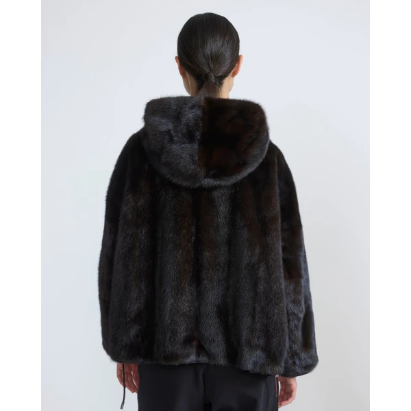 Yves Salomon Short Reversible Water-Repellent Jacket with Mink Fur in Black | Jackets | Luxury Shoes 