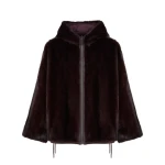Yves Salomon Short Reversible Water-Repellent Jacket with Mink Fur in Deep Bordeaux | Women | Luxury Shoes 