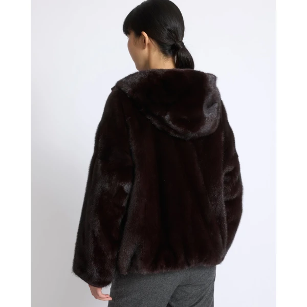 Yves Salomon Short Reversible Water-Repellent Jacket with Mink Fur in Deep Bordeaux | Jackets | Luxury Shoes 