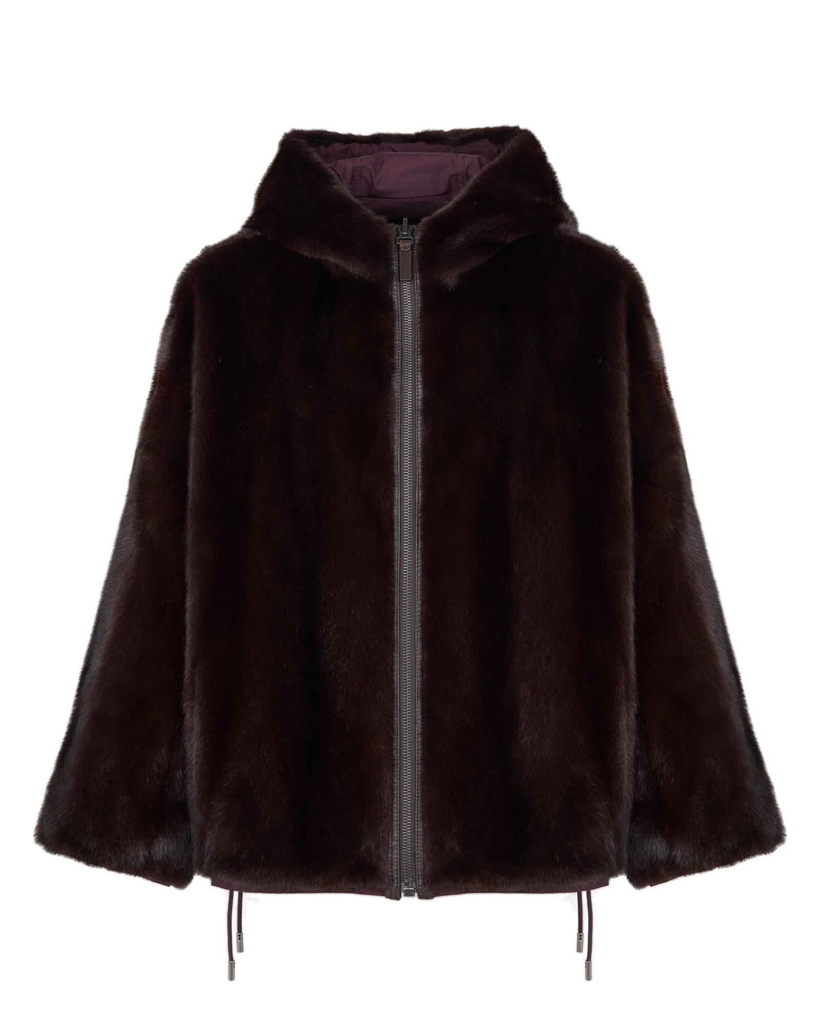 Yves Salomon Short Reversible Water-Repellent Jacket with Mink Fur in Deep Bordeaux Yves Salomon Short Reversible Water-Repellent Jacket with Mink Fur in Deep Bordeaux | Women | Luxury Shoes