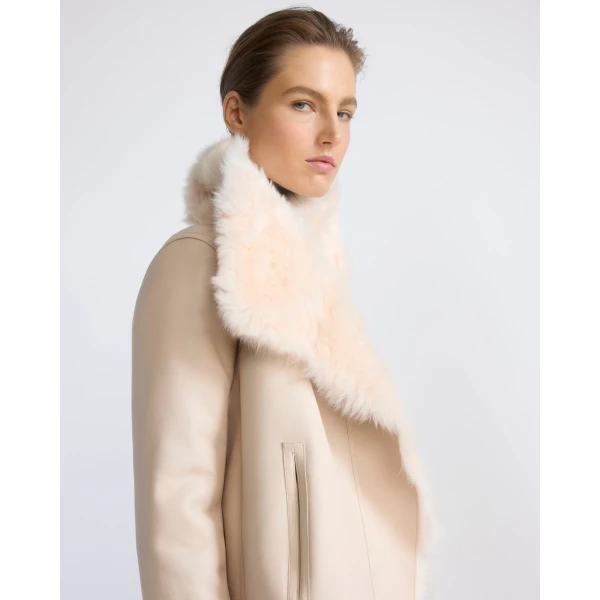 Yves Salomon Short Toscana Lambskin Jacket in Pink | Shearling Jackets | Luxury Shoes 