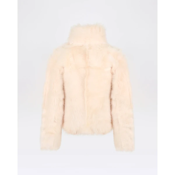 Yves Salomon Short Toscana Lambskin Jacket in Pink | Shearling Jackets | Luxury Shoes 