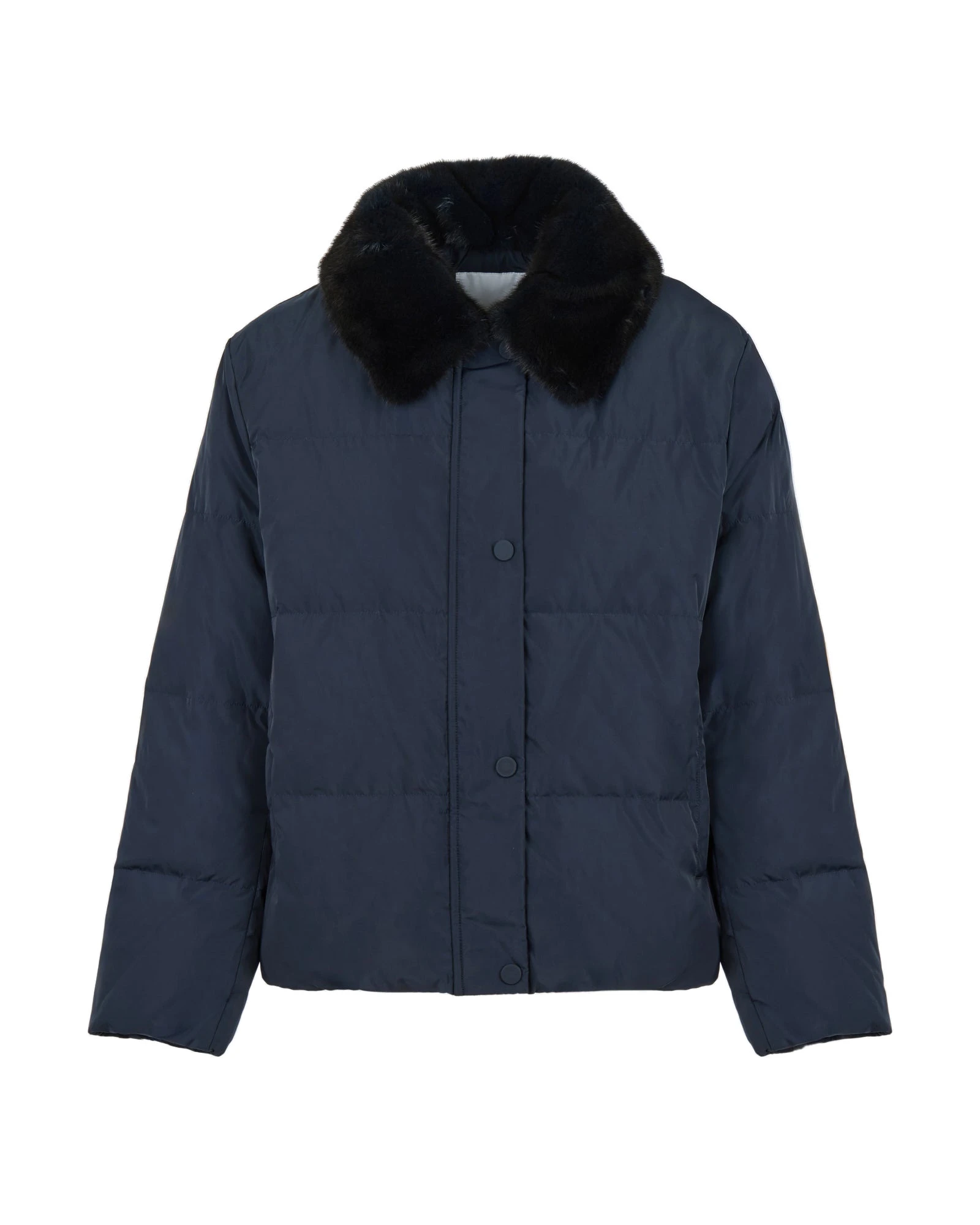 Yves Salomon Short Waterproof Down Jacket with Mink Fur Trim in Navy Yves Salomon Short Waterproof Down Jacket with Mink Fur Trim in Navy | Jackets | Luxury Shoes