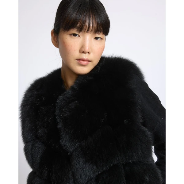 Yves Salomon Sleeveless Fox Fur Vest in Black | Vests | Luxury Shoes 