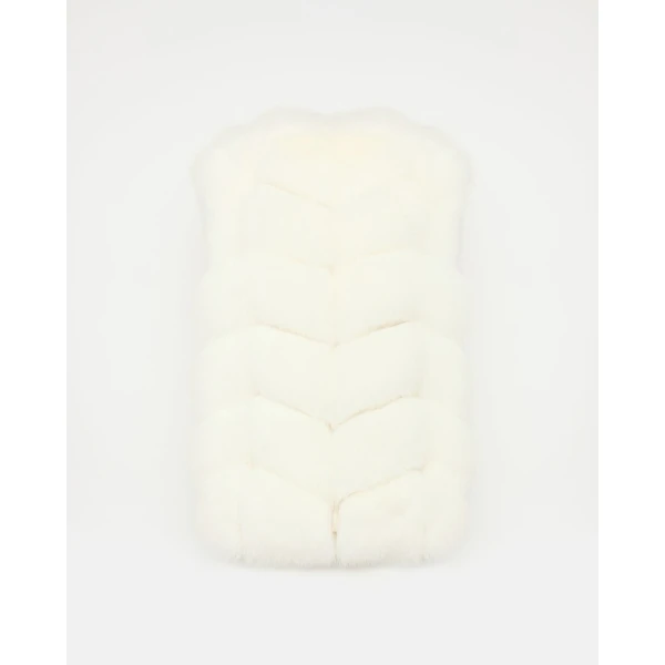 Yves Salomon Sleeveless Fox Fur Vest in White | Vests | Luxury Shoes 