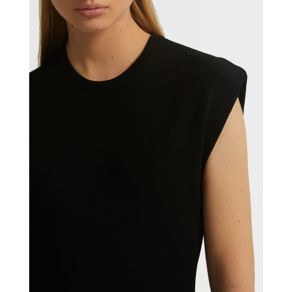 Yves Salomon Sleeveless Stretch Knit Mini Dress in Black | Mini Dresses | Luxury Shoes 