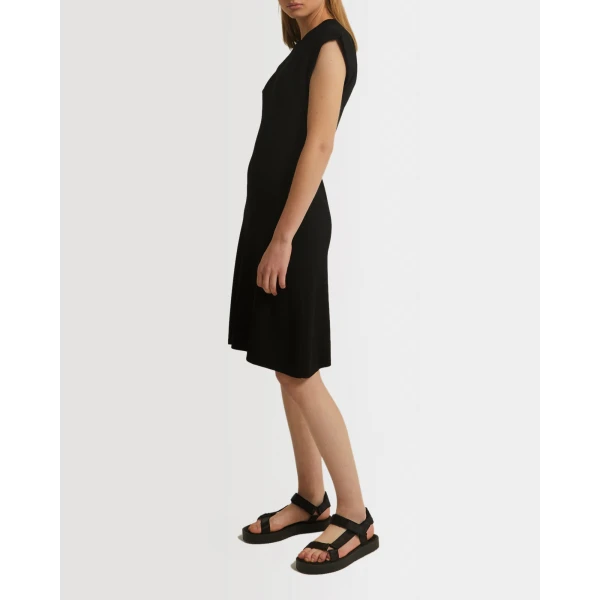 Yves Salomon Sleeveless Stretch Knit Mini Dress in Black | Mini Dresses | Luxury Shoes 