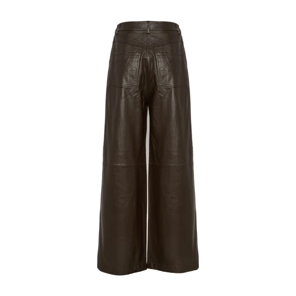 Yves Salomon Straight Lamb Leather Trousers in Brown | Women | Luxury Shoes 