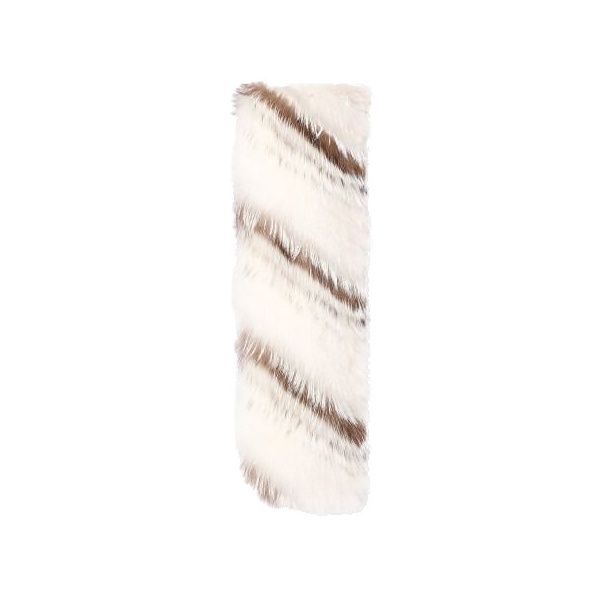 Yves Salomon Striped Fox Fur Scarf in Inuit White | Scarves | Luxury Shoes 