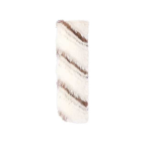 Yves Salomon Striped Fox Fur Scarf in Inuit White | Scarves | Luxury Shoes 