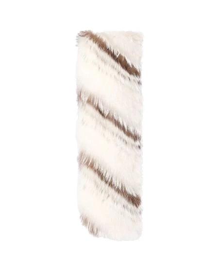 Yves Salomon Striped Fox Fur Scarf in Inuit White Yves Salomon Striped Fox Fur Scarf in Inuit White | Scarves | Luxury Shoes