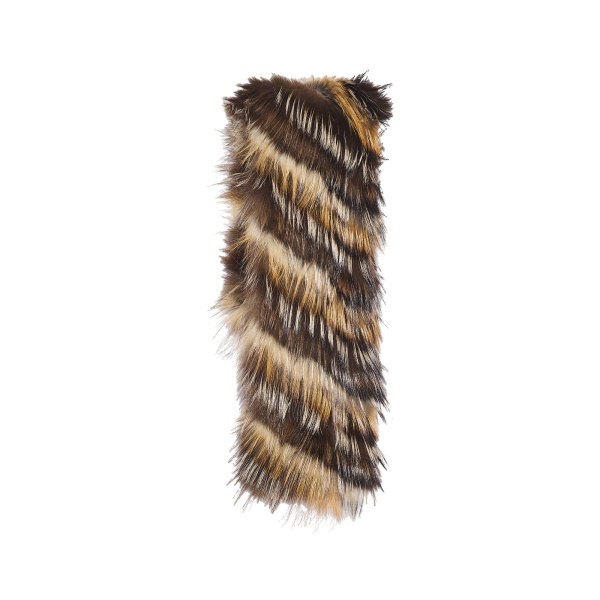 Yves Salomon Striped Fox Fur Scarf in Light Brown | Scarves | Luxury Shoes 
