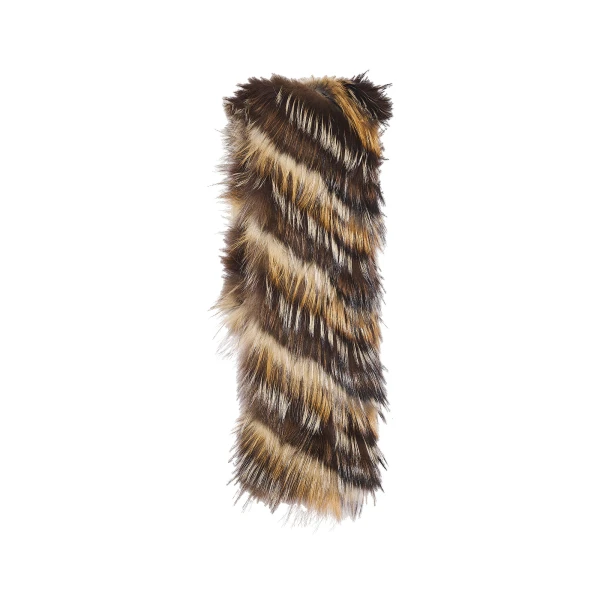 Yves Salomon Striped Fox Fur Scarf in Light Brown | Scarves | Luxury Shoes 