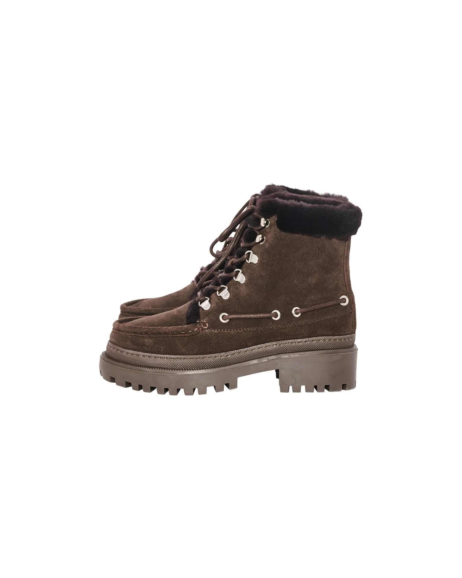 Yves Salomon Suede Leather and Brushed Merinillo Lambskin Ankle Boots in Brown Yves Salomon Suede Leather and Brushed Merinillo Lambskin Ankle Boots in Brown | Boots | Luxury Shoes