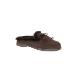 Yves Salomon Suede Leather and Mink Fur Mules in Brown | Mules | Luxury Shoes 