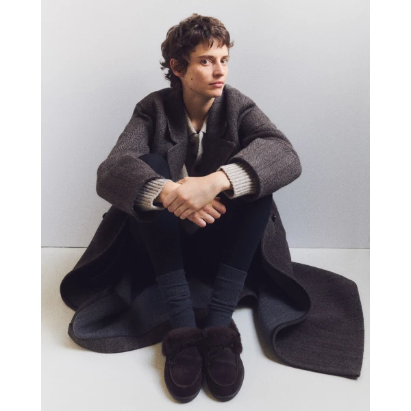 Yves Salomon Suede Leather and Mink Fur Mules in Brown | Mules | Luxury Shoes 