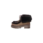 Yves Salomon Suede and Brushed Merinillo Lambskin Ankle Boots in Brown | Boots | Luxury Shoes 