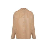 Yves Salomon Supple Lambskin Shirt in Beige | Women | Luxury Shoes 