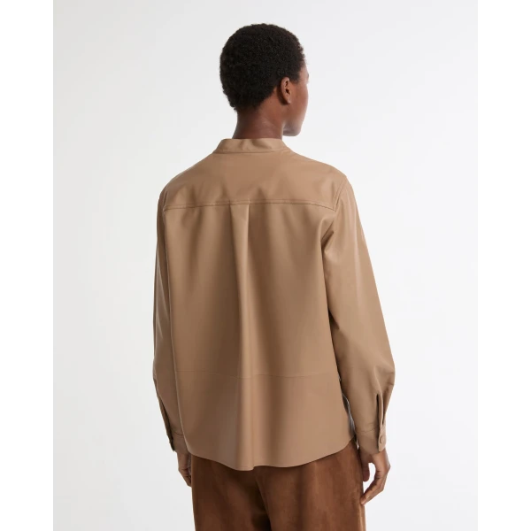 Yves Salomon Supple Lambskin Shirt in Beige | Shirts | Luxury Shoes 