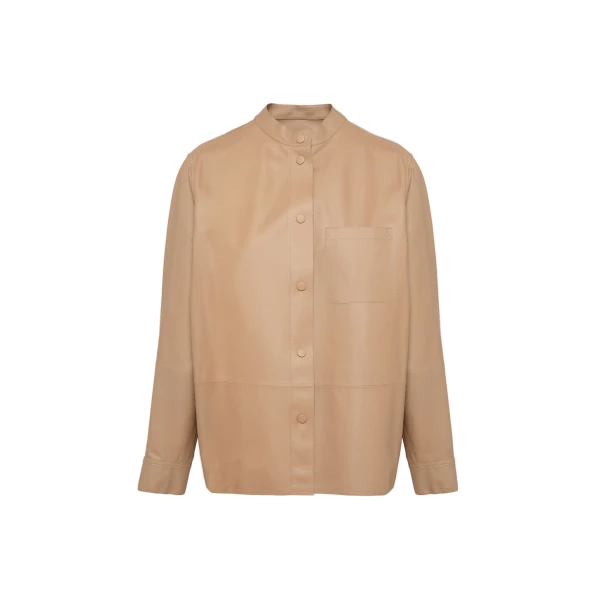 Supple Lambskin Shirt in Beige