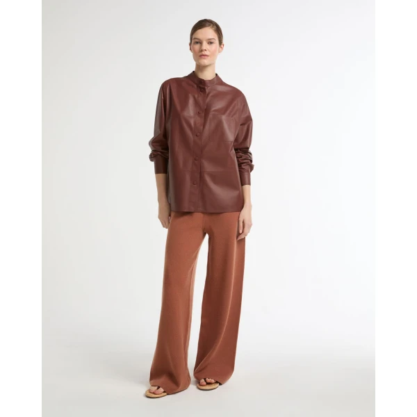 Yves Salomon Supple Lambskin Shirt in Bordeaux | Shirts | Luxury Shoes 