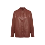 Yves Salomon Supple Lambskin Shirt in Bordeaux | Women | Luxury Shoes 
