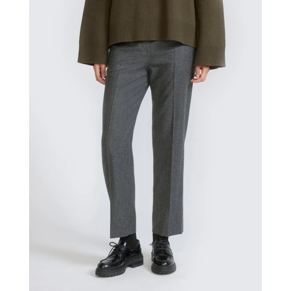 Yves Salomon Tailored Cashmere Wool Suit Trousers in Grey | Pants | Luxury Shoes 