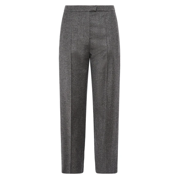 Tailored Cashmere Wool Suit Trousers in Grey