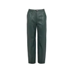 Yves Salomon Tailored Lambskin Leather Trousers in Dark Green | Tailored pants | Luxury Shoes 