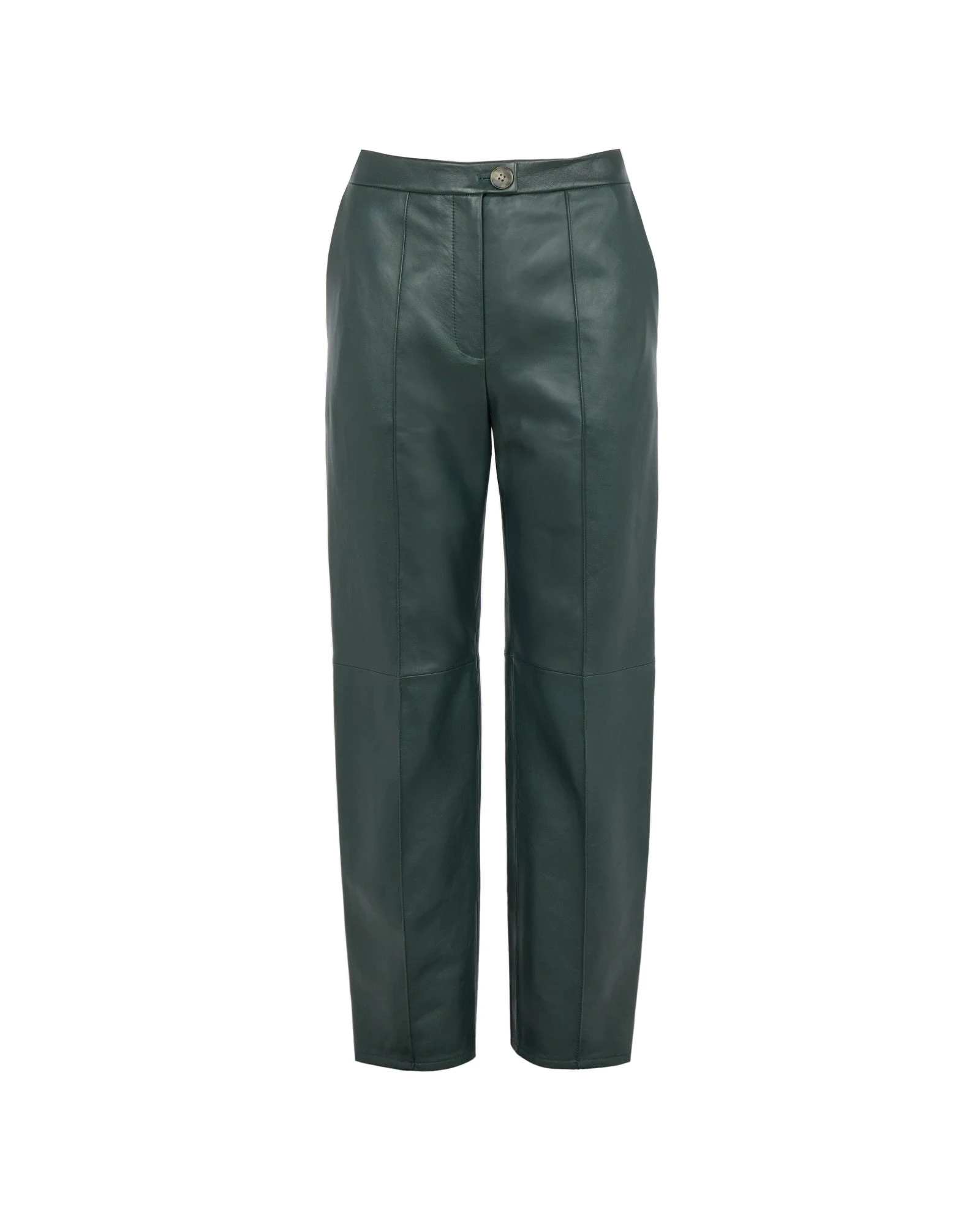 Yves Salomon Tailored Lambskin Leather Trousers in Dark Green Yves Salomon Tailored Lambskin Leather Trousers in Dark Green | Tailored pants | Luxury Shoes