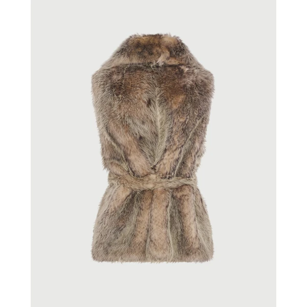 Yves Salomon Toscana Lamb Fur-Effect Sleeveless Gilet in Grey | Vests | Luxury Shoes 