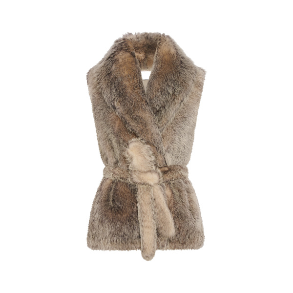 Yves Salomon Toscana Lamb Fur-Effect Sleeveless Gilet in Grey | Vests | Luxury Shoes 