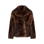 Yves Salomon Toscana Lambskin Shearling Pea Coat in Dark Brown | Shearling Coat | Luxury Shoes 
