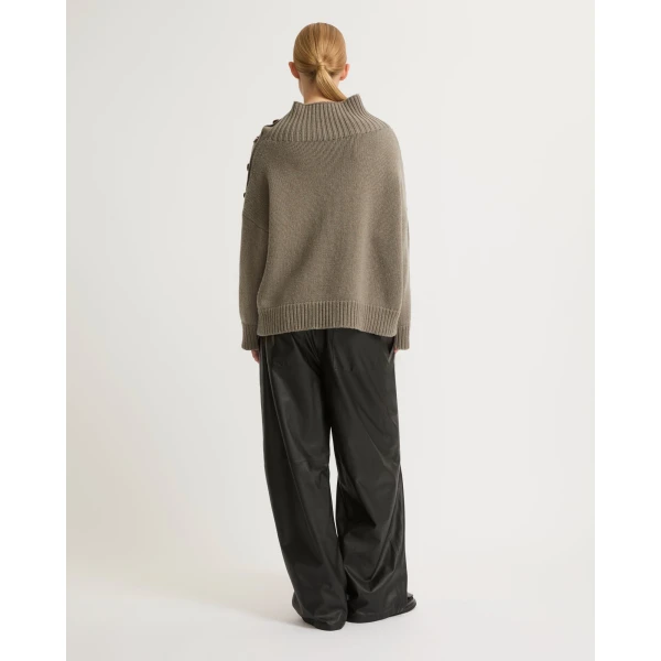 Yves Salomon Wide-Leg Trousers in Thin Lambskin Leather in Black | Wide leg pants | Luxury Shoes 