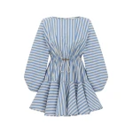 Zimmermann Boat Neck Mini Dress in Blue | Mini Dresses | Luxury Shoes 