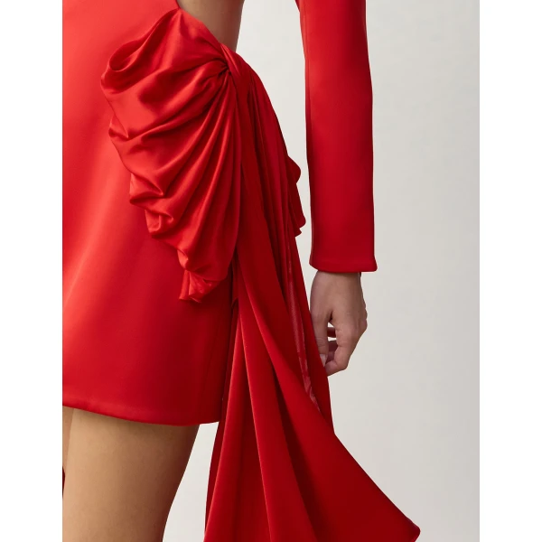 Zimmermann Clash Bow Mini Dress in Red | Mini Dresses | Luxury Shoes , view 5