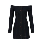 Zimmermann Clash Denim Boatneck Dress in Blue | Mini Dresses | Luxury Shoes 