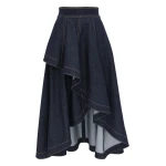 Zimmermann Clash Denim Peplum Midi Skirt in Blue | Denim Skirts | Luxury Shoes 