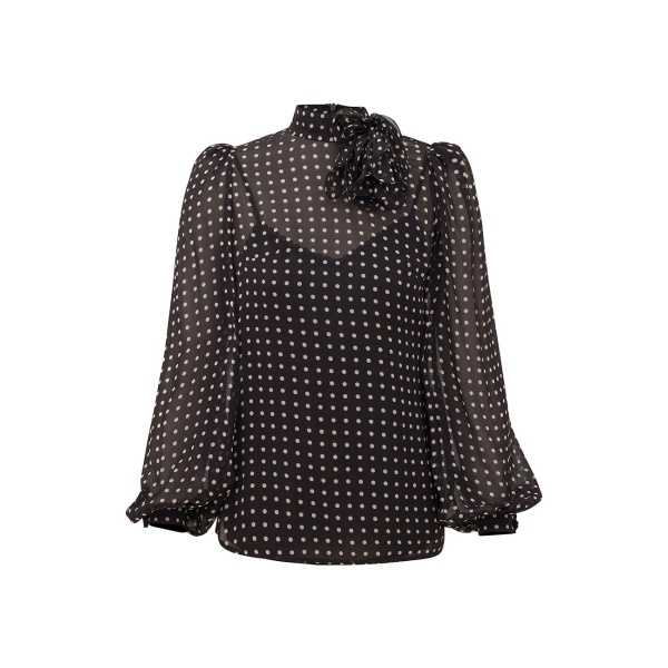 Zimmermann Clash Dot Drape Tie Top