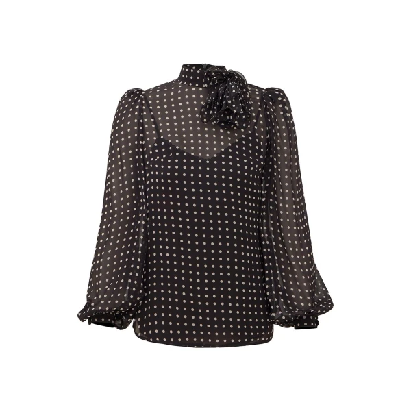 Zimmermann Clash Dot Drape Tie Top