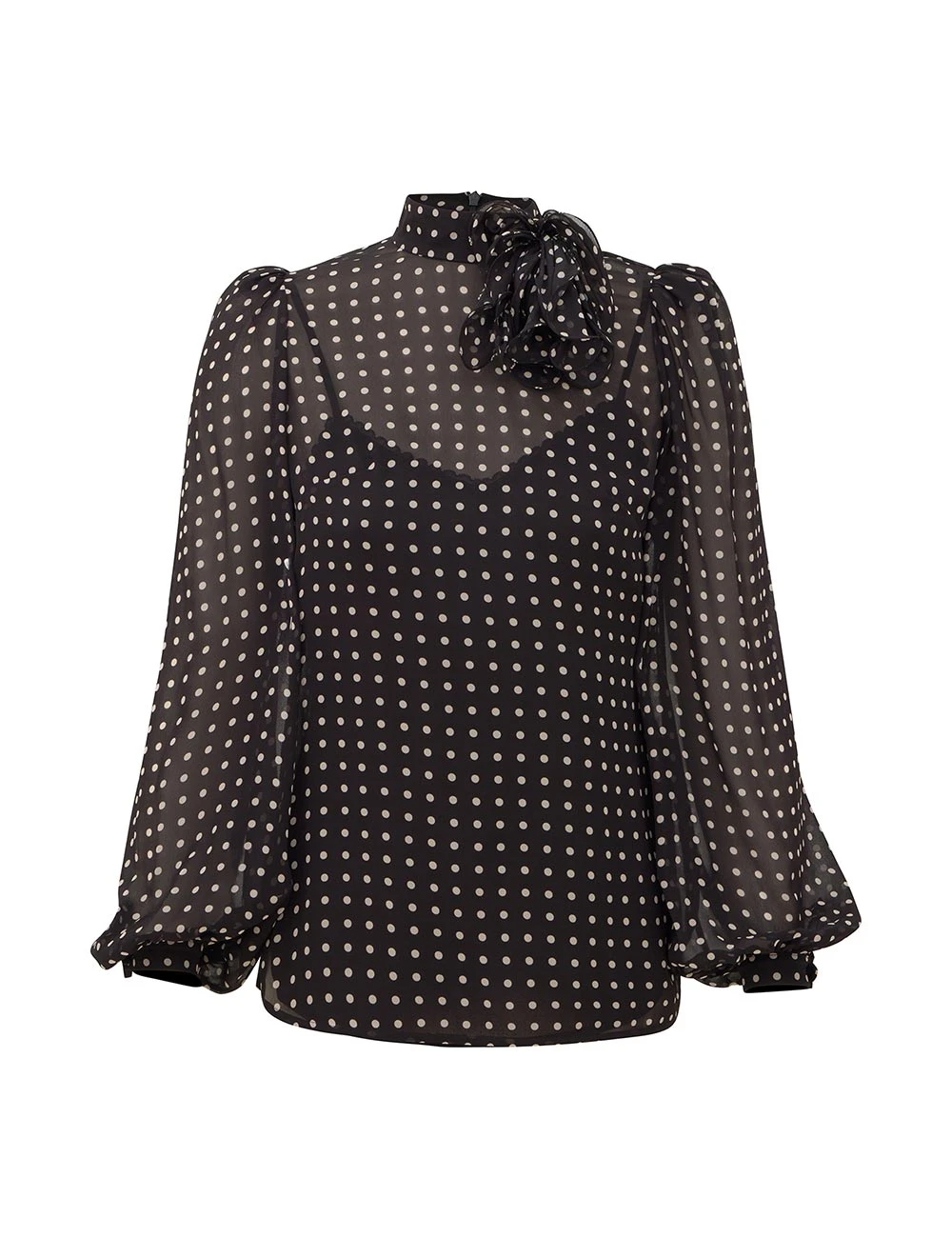 Zimmermann Clash Dot Drape Tie Top | Ready to Wear Collection Luxury Shoes Zimmermann Clash Dot Drape Tie Top