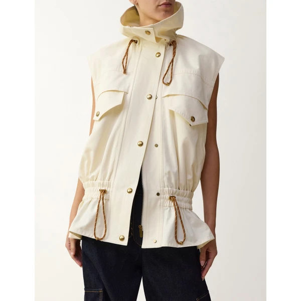 Zimmermann Clash Drill Drawstring Vest in Ivory | Vests | Luxury Shoes , view 2