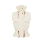 Zimmermann Clash Drill Drawstring Vest in Ivory | Vests | Luxury Shoes 