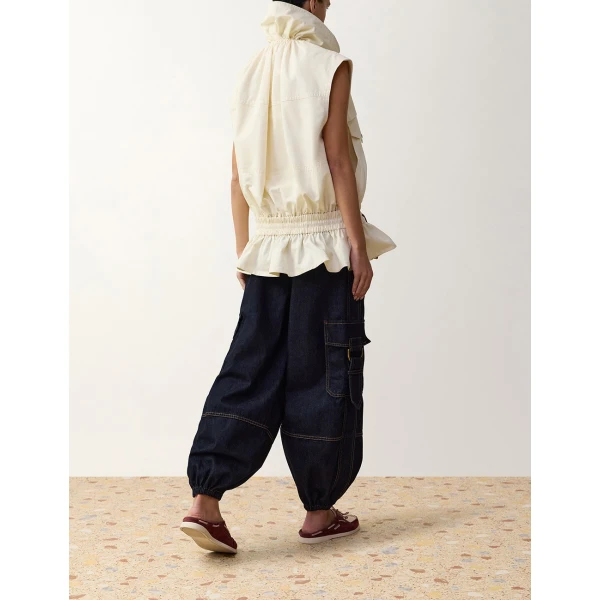 Zimmermann Clash Drill Drawstring Vest in Ivory | Vests | Luxury Shoes , view 4