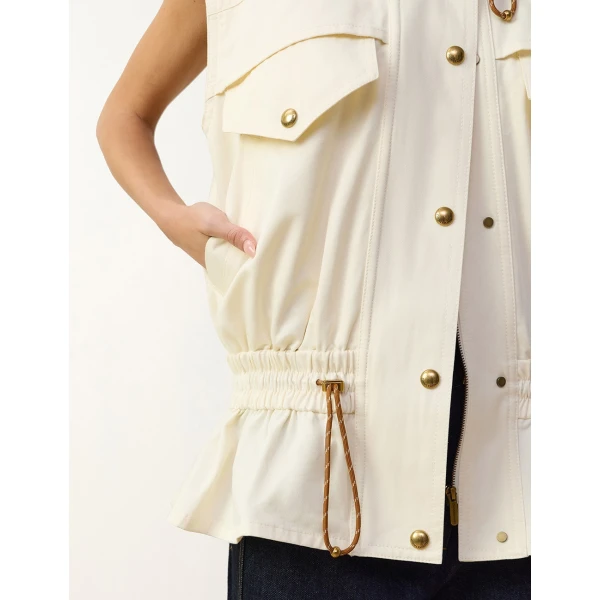 Zimmermann Clash Drill Drawstring Vest in Ivory | Vests | Luxury Shoes , view 5
