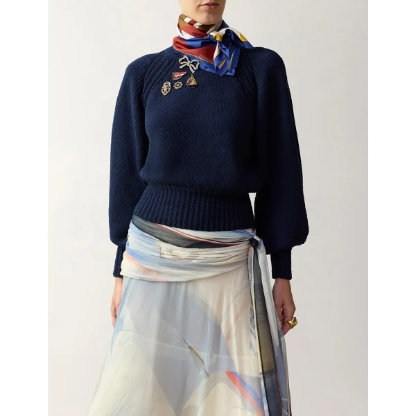 Zimmermann Clash Embellished Sweater in Blue | Sweater | Luxury Shoes , view 2