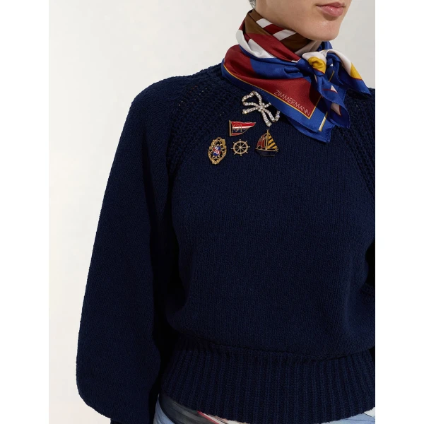 Zimmermann Clash Embellished Sweater in Blue | Sweater | Luxury Shoes , view 5